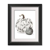 White Pumpkin Black Framed Print Wall Art