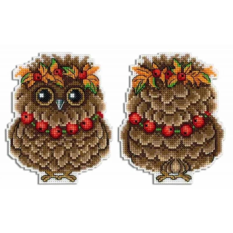 MP Studia Autumn Owl Plastic Canvas Counted Cross Stitch Kit
