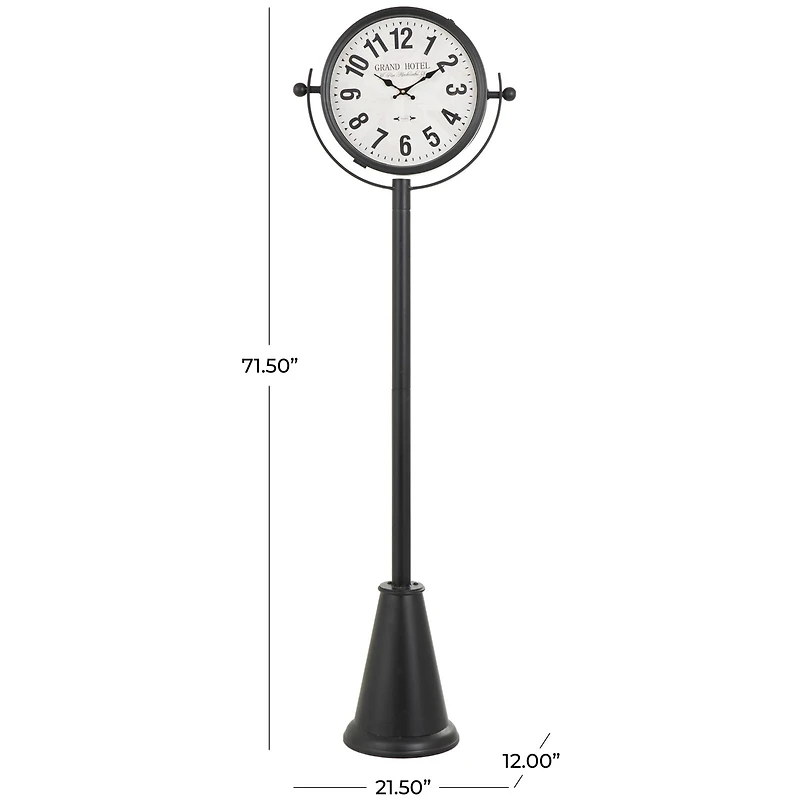 6ft. Black Metal Clock