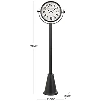 6ft. Black Metal Clock