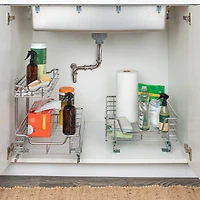 Household Essentials Glidez Chrome 2-Tier Cabinet Organizer