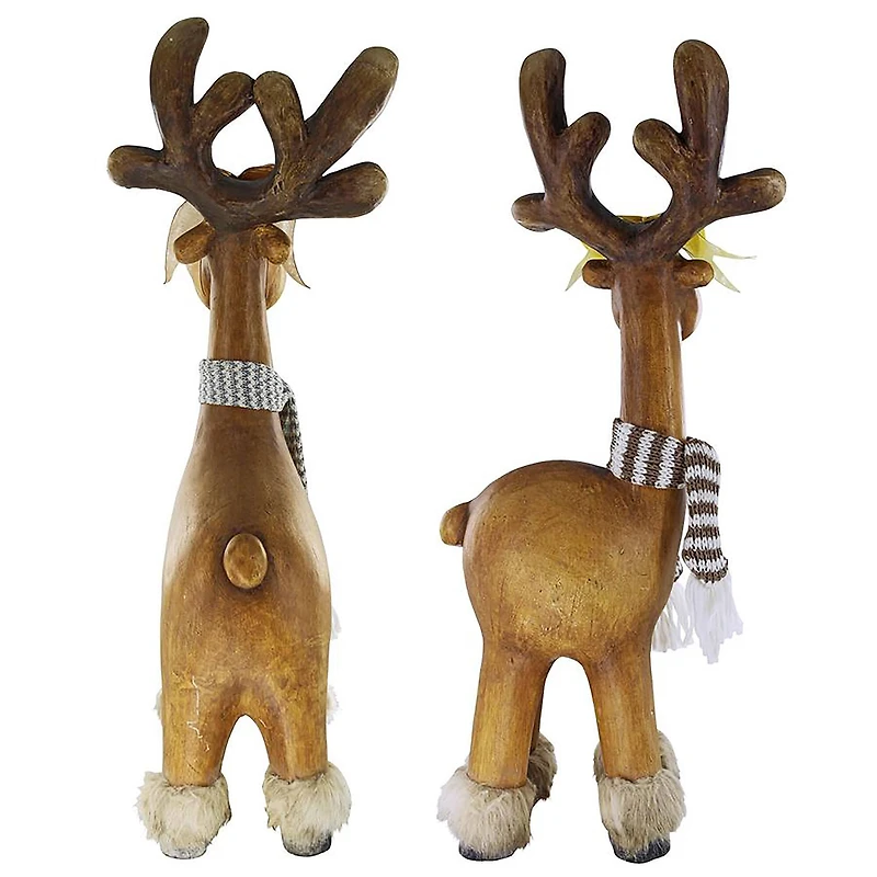 Santa's Second Team Holiday Reindeer Statues Set