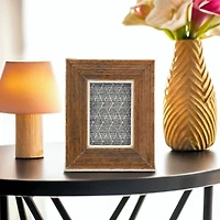 Hello Honey® Hand-Carved Mango Wood 3" x 4" Tabletop Frame with Bone Border