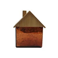 7.5" Brown Glass House with Woodgrain Roof Tabletop Décor by Ashland®