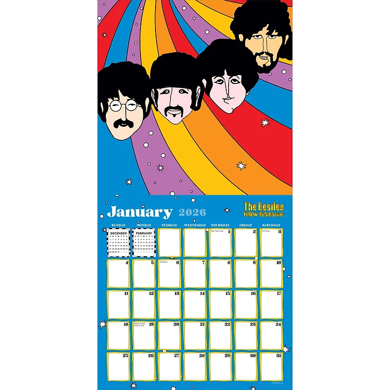 2026 The Beatles: Yellow Submarine Wall Calendar