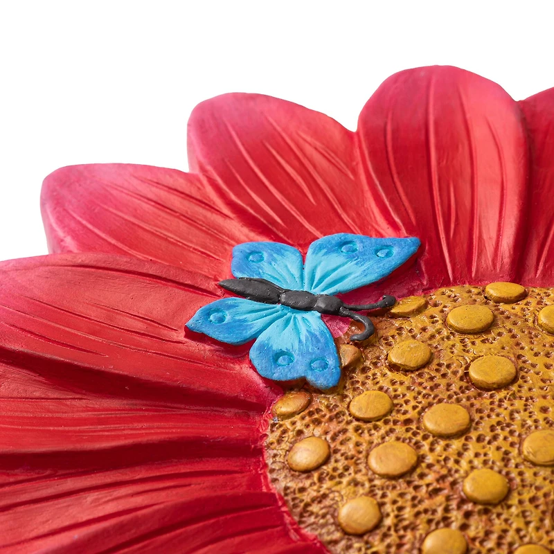 Glitzhome® 10" Cement Flower Textured Stepping Stones Set