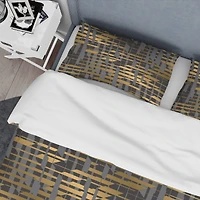 Designart 'Gold Checkered Pattern I' Mid-Century Duvet Cover Set