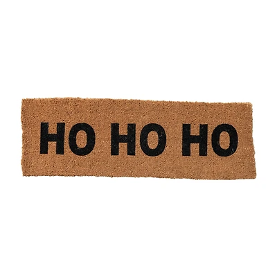 Hello Honey® Natural & Black Ho Ho Ho Double Coir Doormat