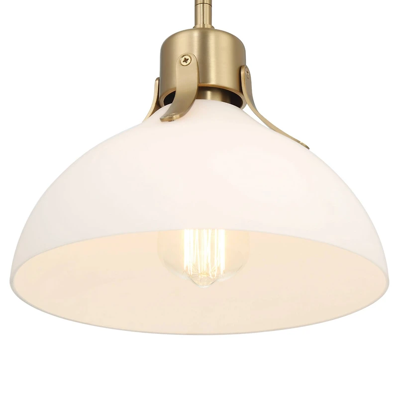 Hello Honey® Delano Gold & White Industrial Metal & Etched Glass Ceiling Light