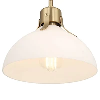 Hello Honey® Delano Gold & White Industrial Metal & Etched Glass Ceiling Light