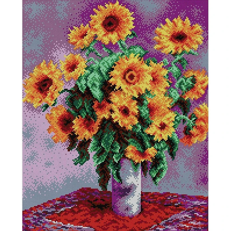 Orchidea Gobelin canvas for halfstitch without yarn after Claude Monet - Sunflowers