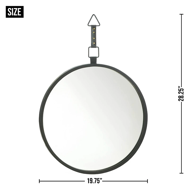 Round Mirror with Leather Strap