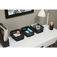 Advantus® Small Black Plastic Weave Bin, 3ct.