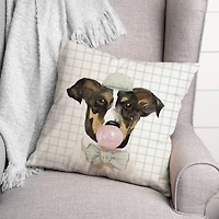 Bubble Gum Dog 6 Throw Pillow