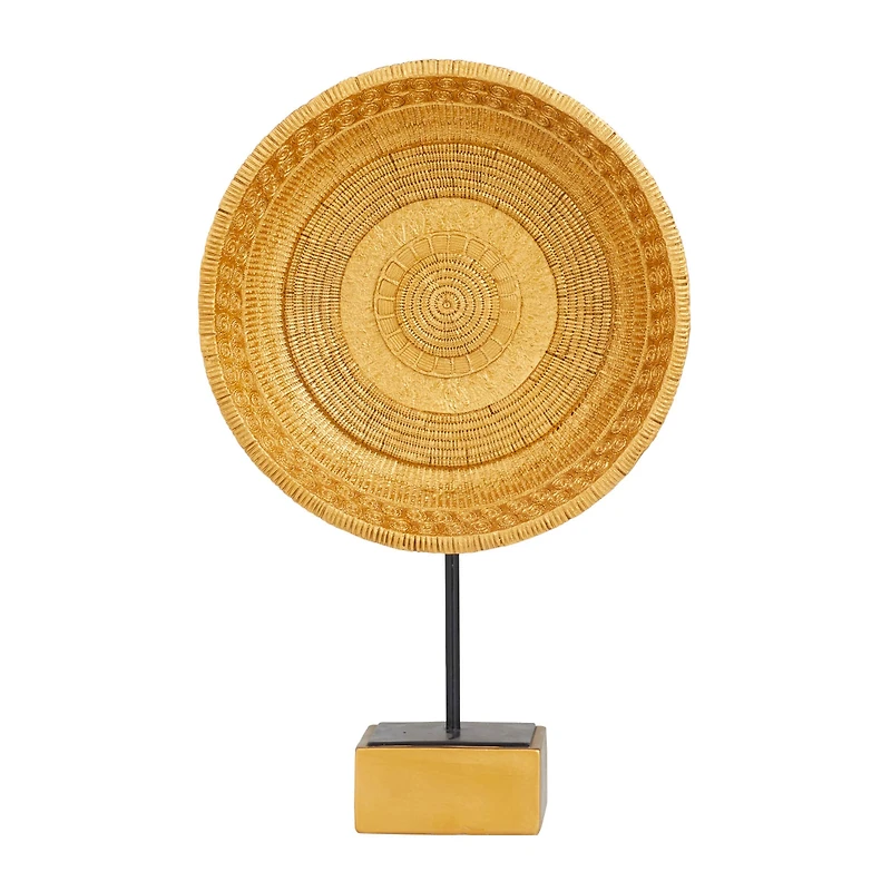 Gold Polystone Glam Sculpture, 20" x 13" x 6"