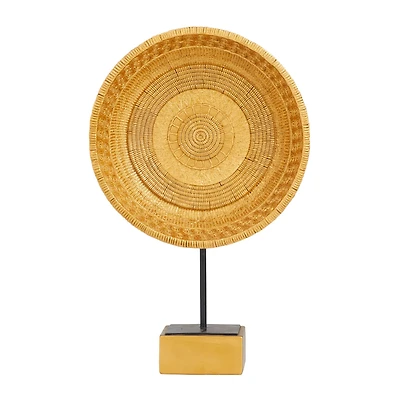 Gold Polystone Glam Sculpture, 20" x 13" x 6"