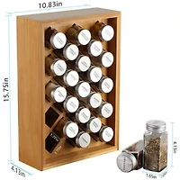 NEX™ Oumilen Free-Standing Bamboo Spice Organizer with 23 Glass Jars