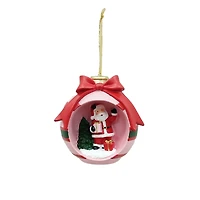 4" Hello Santa with Pink Bow Ornament by Ashland®