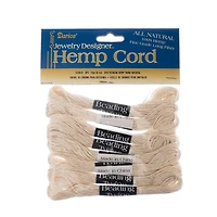 Darice® Natural 3-Ply Hemp Cord Beading Twine, 8ct.