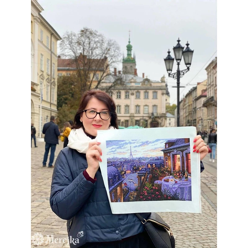 Merejka Paris Evening Deja Vu Counted Cross Stitch Kit