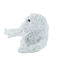 9" White Polystone Leopard Glam Sculpture