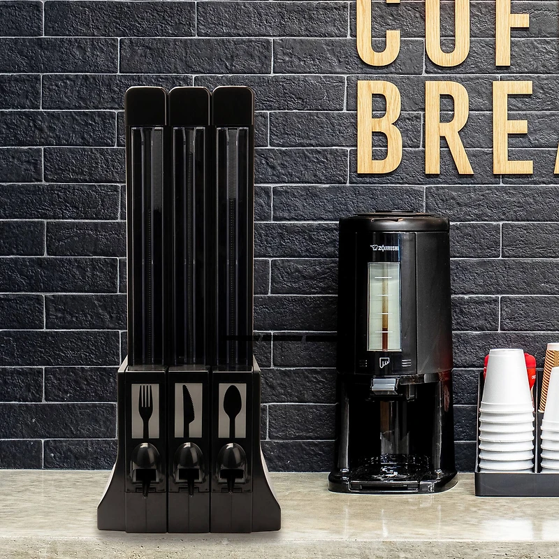 Mind Reader Black Refillable Utensil Dispenser