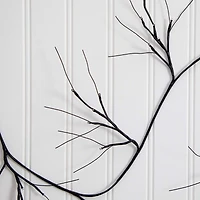 6.5ft. Pre-Lit Artificial Halloween Black Twig Garland with 48 Purple LED Lights