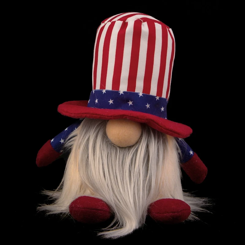 6" Lighted Americana Boy 4th of July Patriotic Gnome