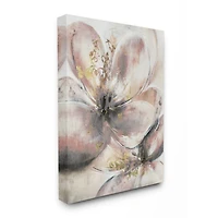 Stupell Industries Glam Pink Beige Flower Petals Floral Gold Painting Canvas Wall Art