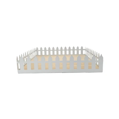 12" White Metal Picket Fence Tray by Ashland®