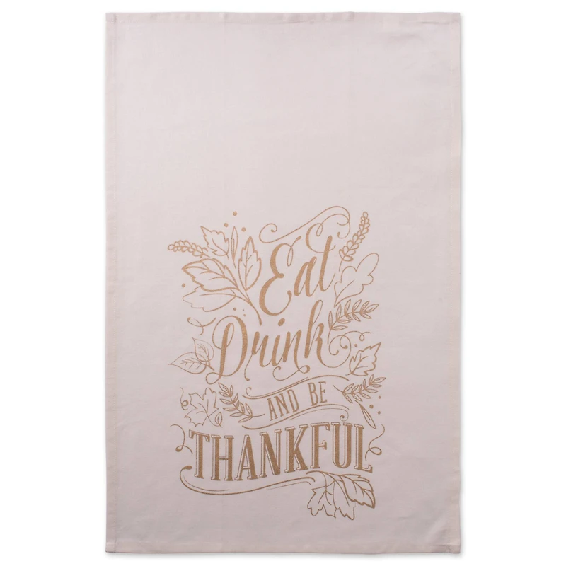 DII® Assorted Check Fall Be Thankful Printed Dishtowel Set