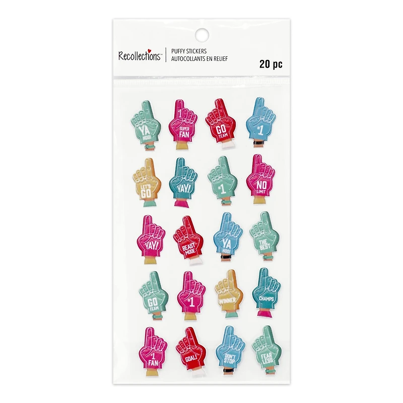 Number 1 Sports Hand Dimensional Stickers by Recollections™