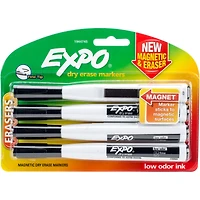 Expo® Black Magnetic Dry Erase Fine Marker & Eraser Set