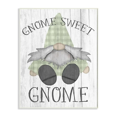 Stupell Industries Gnome Sweet Gnome Garden Home Pun Wall Plaque