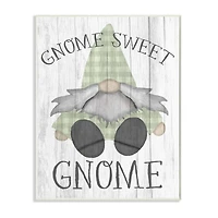 Stupell Industries Gnome Sweet Gnome Garden Home Pun Wall Plaque