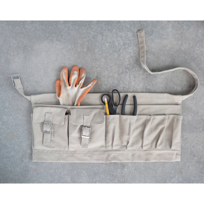 Hello Honey® Cotton Canvas Half Garden Apron with 8 Pockets