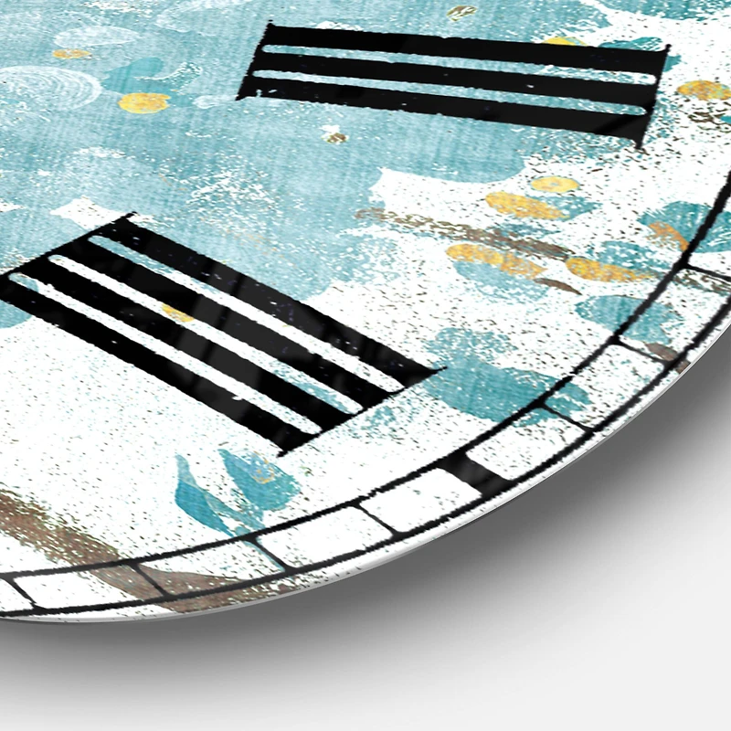 Designart 'Teal Cherry Blossoms I Traditional Wall Clock