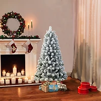 4.5ft. Unlit Flocked Virginia Pine Artificial Christmas Tree