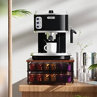 Black 2-Tier 72 Pods Drawer Coffee Organizer for K Cup