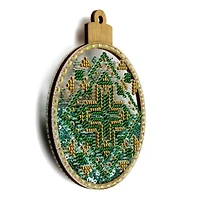 Wonderland Crafts Green & Gold Ball Ornament Bead Embroidery Kit