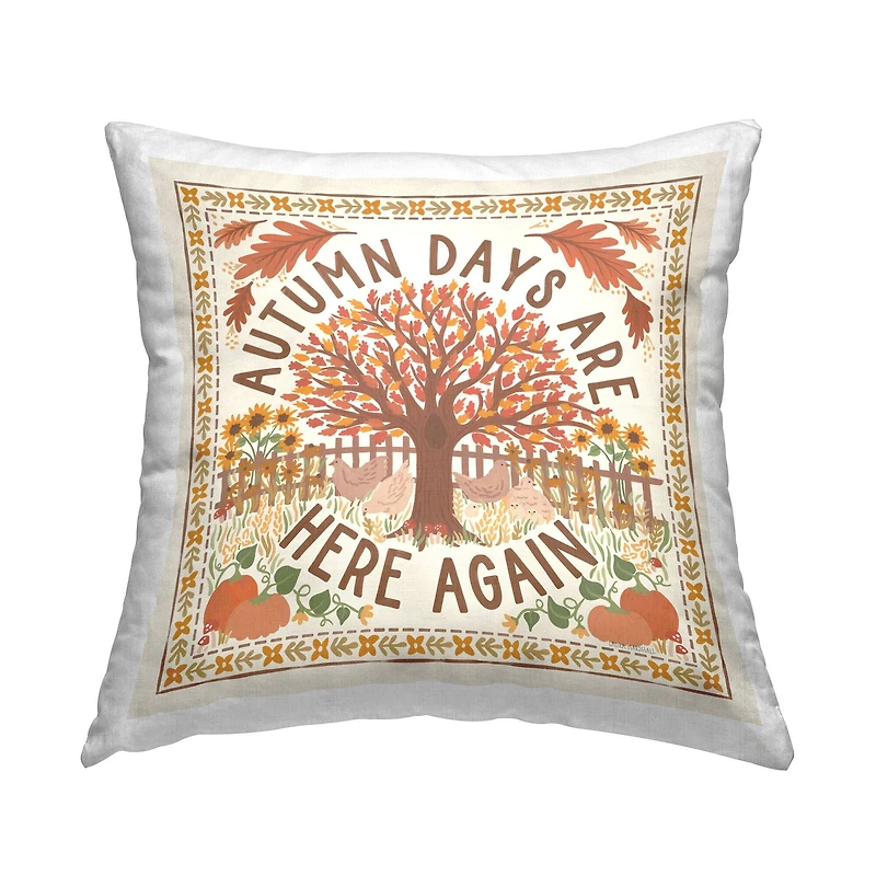 Stupell Industries Autumn Days Here Again Decorative Printed Throw Pillow