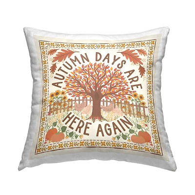 Stupell Industries Autumn Days Here Again Decorative Printed Throw Pillow