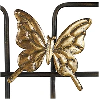 Gold Metal Butterfly Wall Décor with Black Open Rectangles