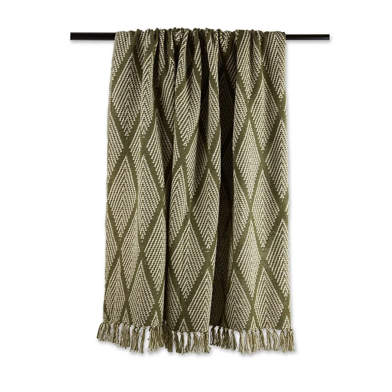 DII® Olive Green Tone Multi Diamond Throw