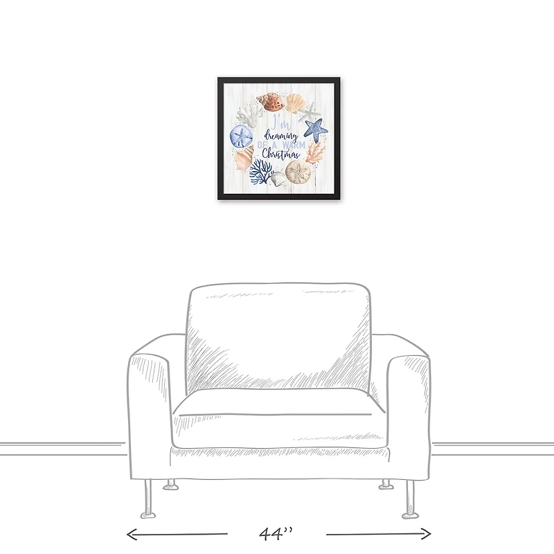 18" Dreaming of a Warm Christmas Black Framed Wall Canvas