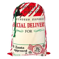 Large Red & White Stripes North Pole Santa Sack by Celebrate It™