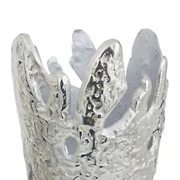 Set of 2" Silver Aluminum Contemporary Vases, 20" x 7" x 6"