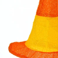 23" Pre-Lit Candy Corn Witch's Hat Garden Stakes