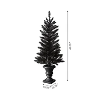 4ft. Pre-Lit Black Artificial Halloween Tree, LED Orange Lights