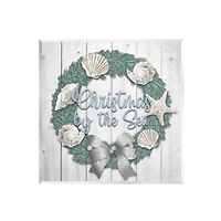 Stupell Industries Christmas by The Sea Nautical Wreath Wall Plaque Art